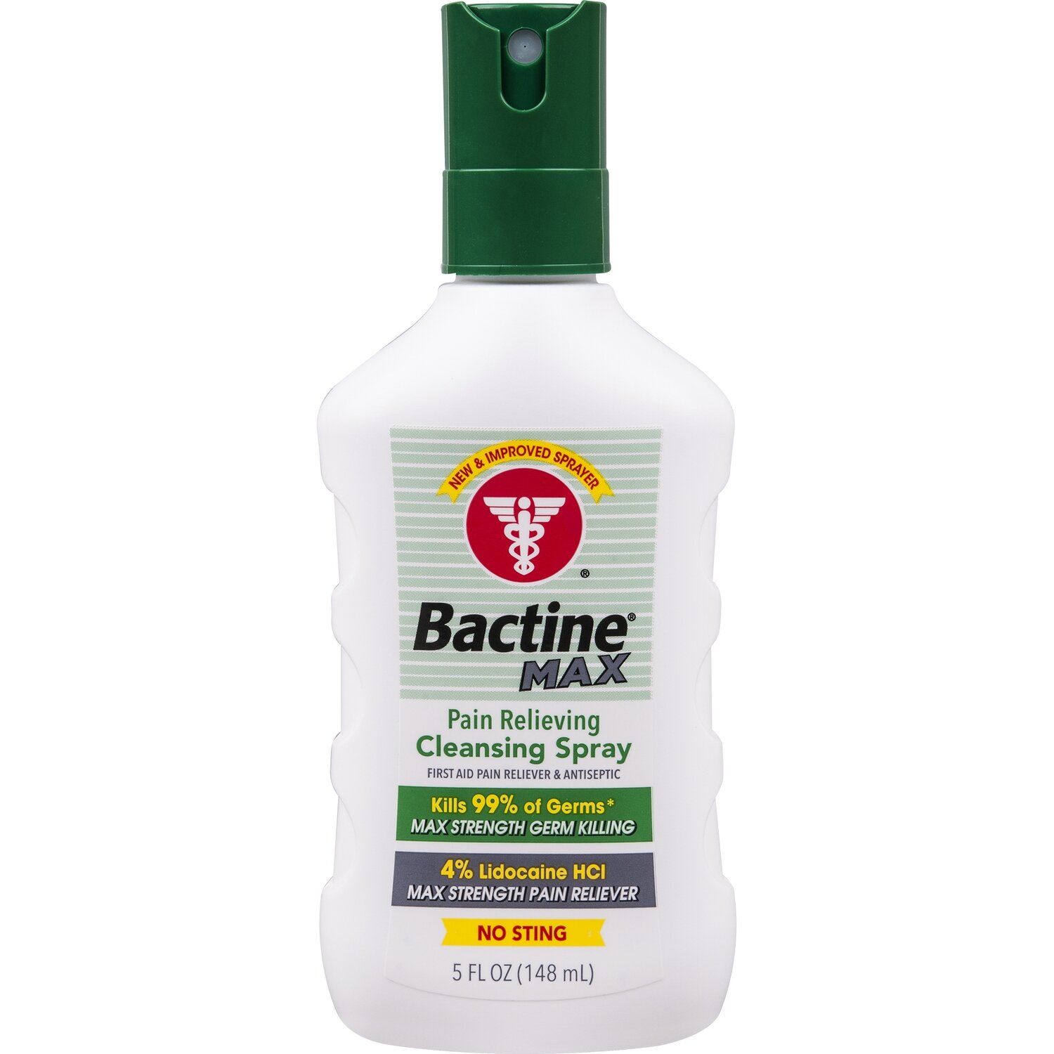 Bactine Max Pain Relieving Cleansing Spray 4% Lidocaine HCl No Sting 5 fl oz