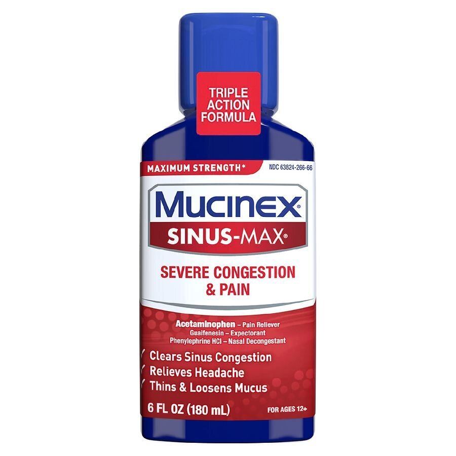 Mucinex Maximum Strength Sinus-Max Severe Congestion and Pain 6 fl oz