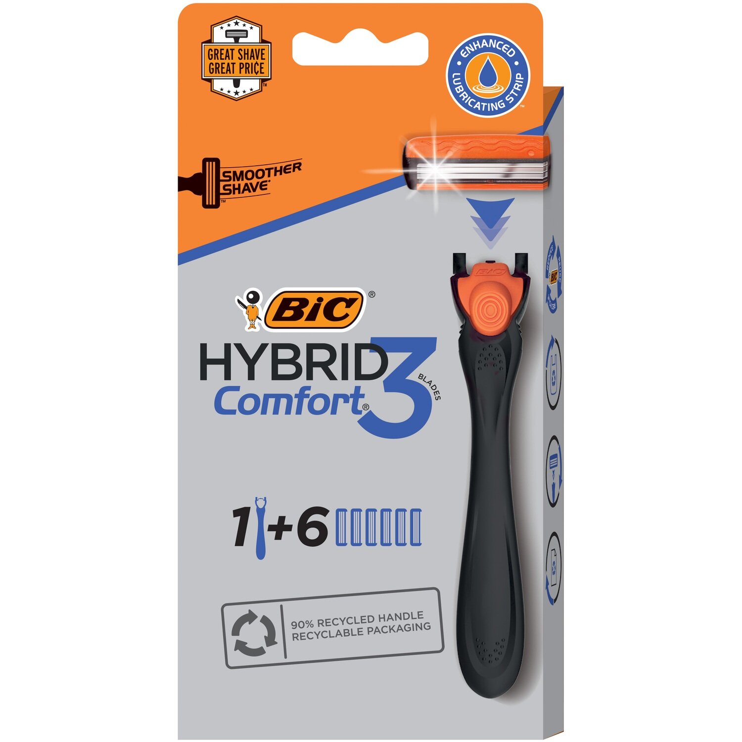 Bic Hybrid Comfort 3 Razor/Cartridges
