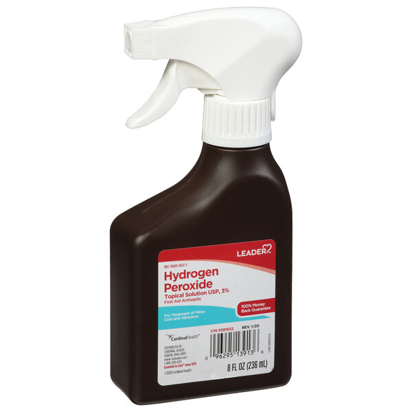 Leader Hydrogen Peroxide 3% USP Spray Bottle 8 fl oz
