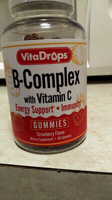 VitaDrops B-Complex With Vitamin C Gummies - Strawberry Flavored 60ct