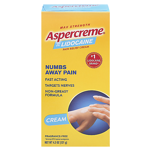 Aspercreme with 4% Lidocaine Pain Relief Cream Fragrance-Free 4.3 oz