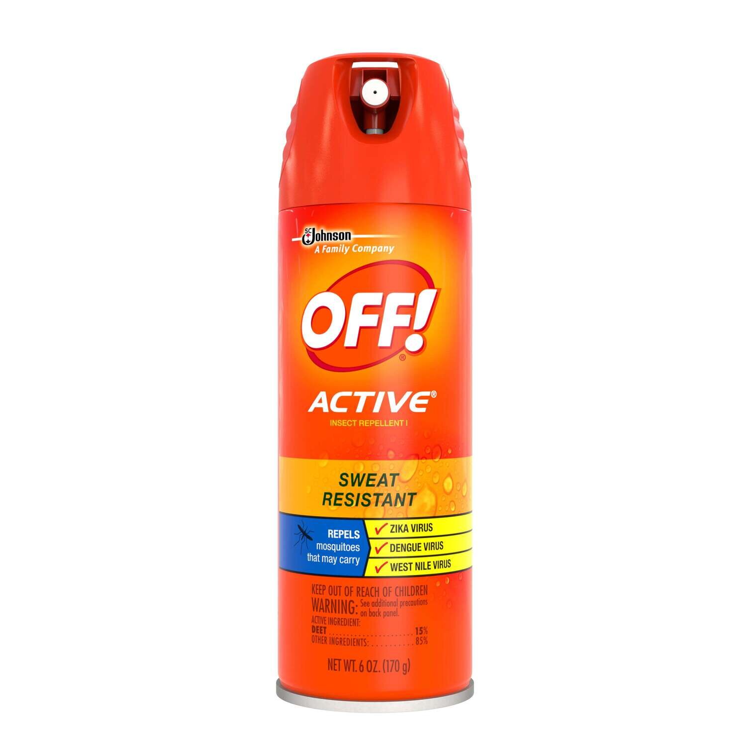 Off! Active Insect Repellent I Sweat Resistant 6 oz