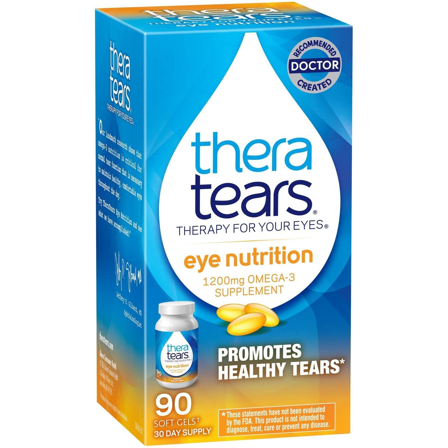 TheraTears Eye Nutrition Omega-3 1200mg Supplement For Dry Eye Symptoms Softgels 90ct