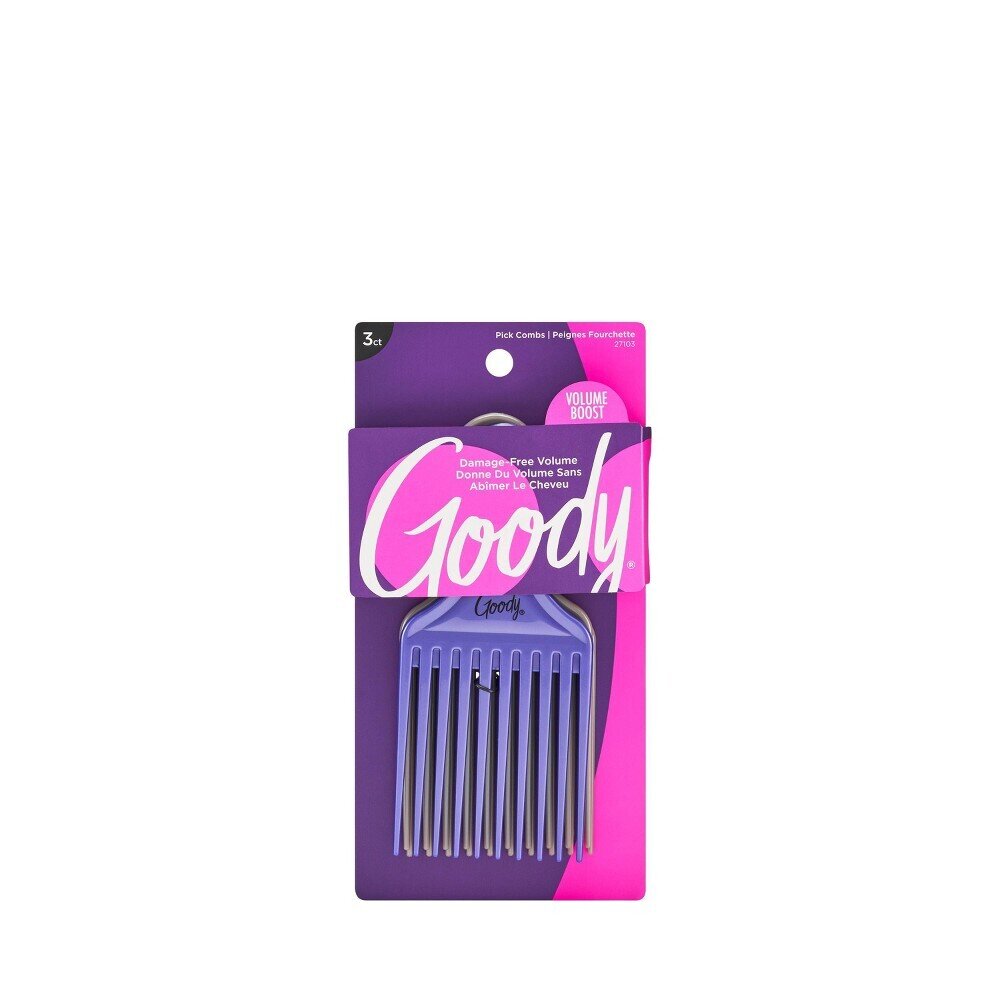 Goody Damage Free Volume Boost Pick Multicolored Combs 3 Pack