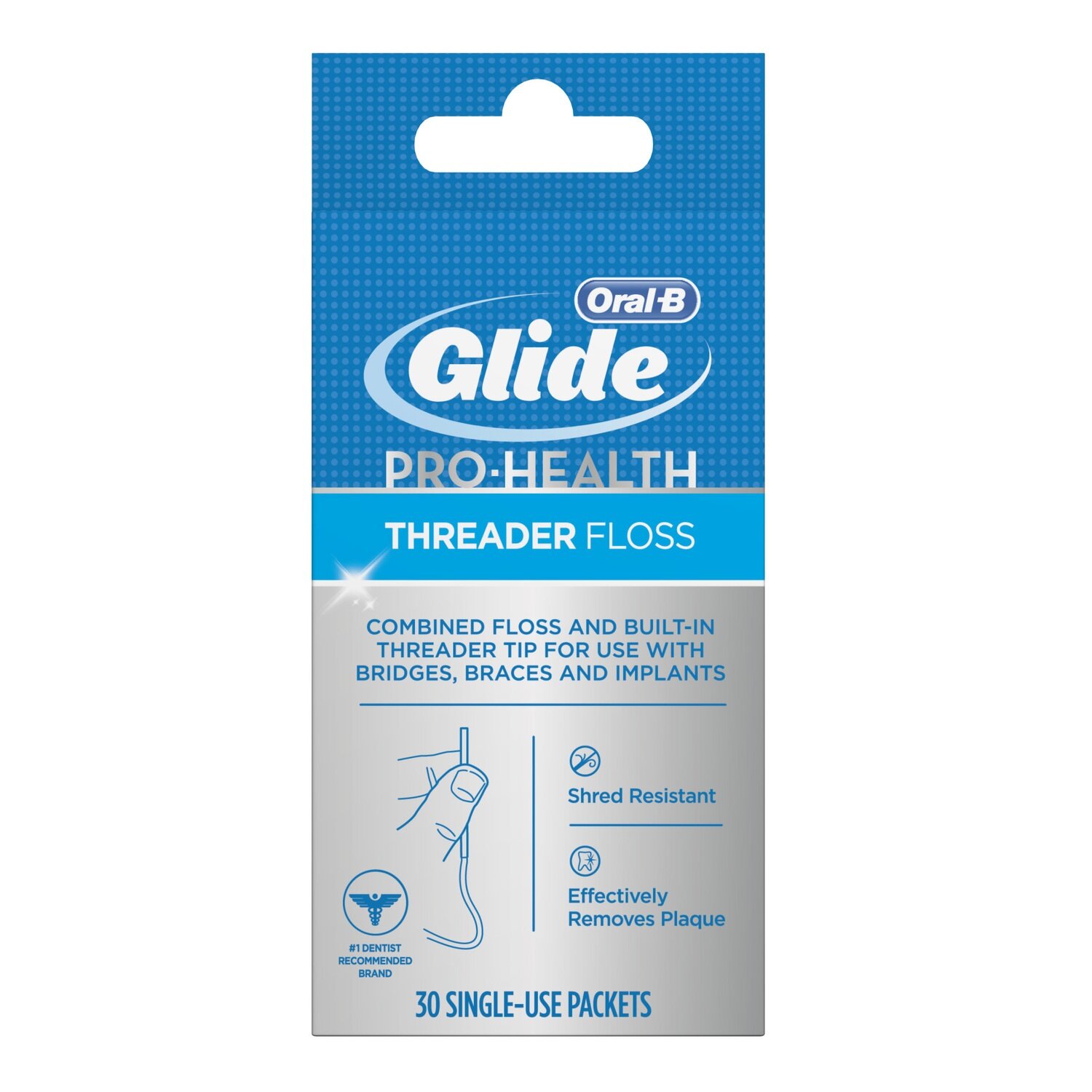 Oral-B Glide Prohealth Threader Floss 30 Single Use Packets