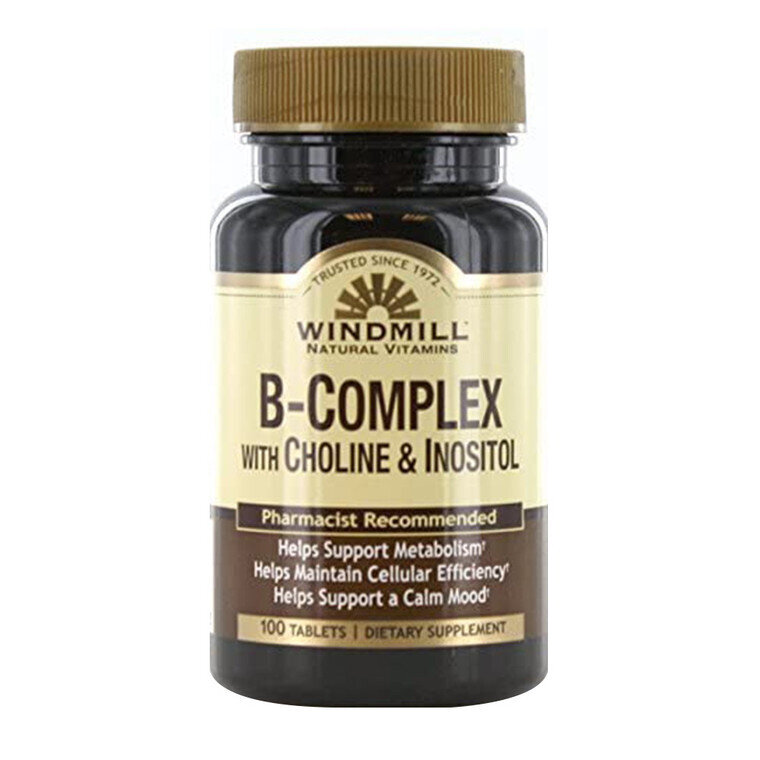 B Complex Vitamin With Choline & Inositol Tablets 100ct