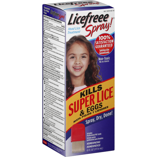 Licefreee Spray Head Lice Treatment with Professional Nit Comb 6 fl oz