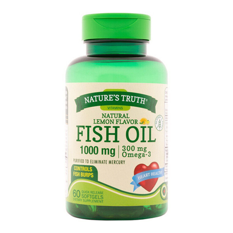 Fish Oil 2,000mg Plus Omega-3 600mg Quick Release Softgels - Lemon Flavor 60ct