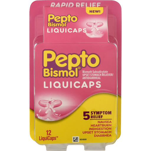 Pepto Bismol 5 Symptom Relief Liquicaps 12 ct