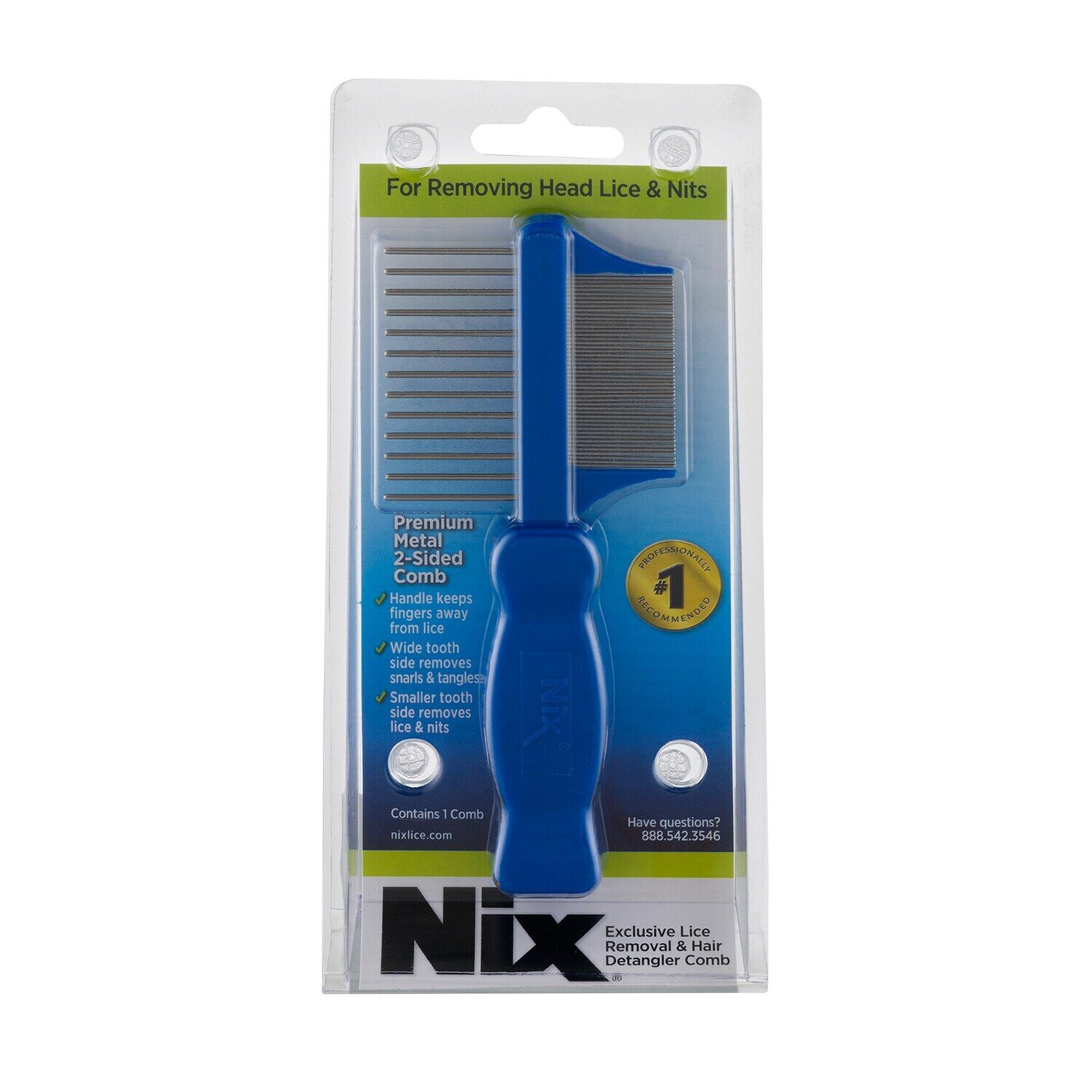 Nix Premium Metal Two-Sided Comb for Removing Head Lice and Nits