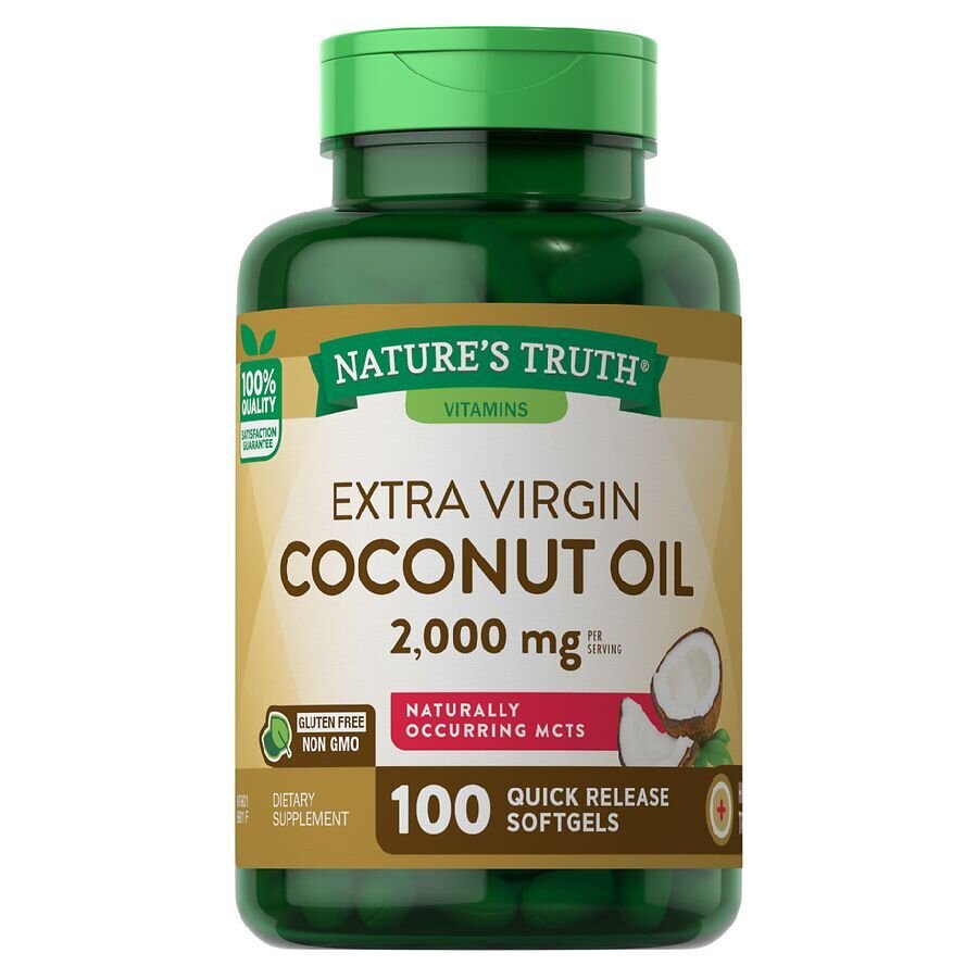 Nature's Truth Extra Virgin Coconut Oil 2,000mg Quick Release Softgels 100ct