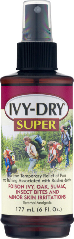 Ivy-Dry Super for Temporary Relief of Pain and Itching Associated with Rashes Due to Poison Ivy, Oak, Sumac, Insect Bites, and Minor Skin Irritations 6 fl oz