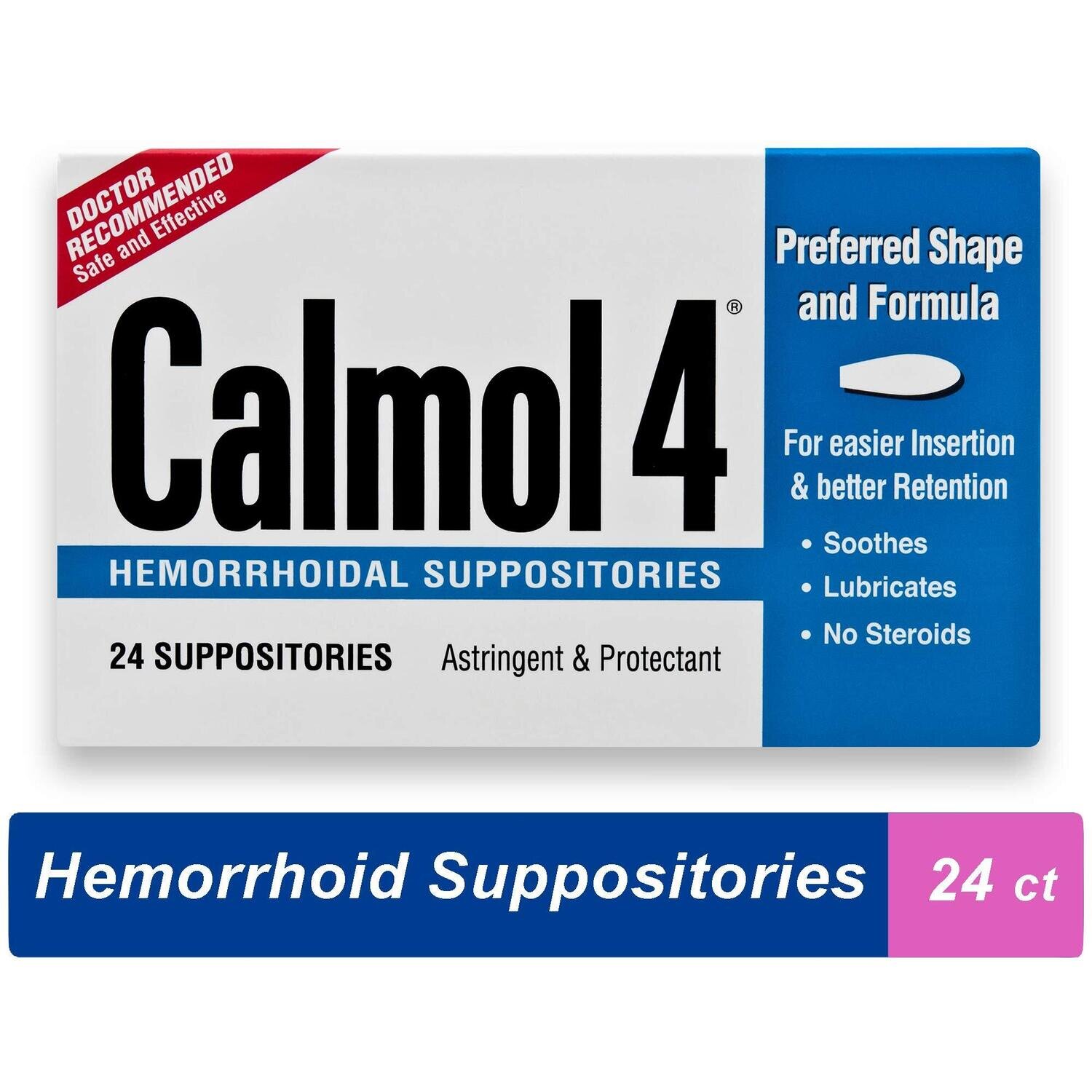 Calmol 4 Hemorrhoidal Suppositories 24 ct