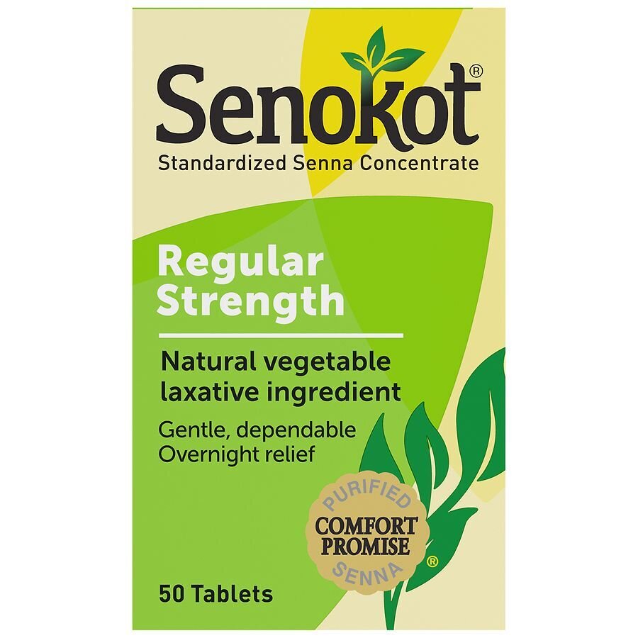 Senokot Regular Strength Natural Vegetable Laxative Tablets 50 ct