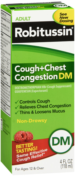 Robitussin Cough and Chest Congestion DM Raspberry 4 fl oz