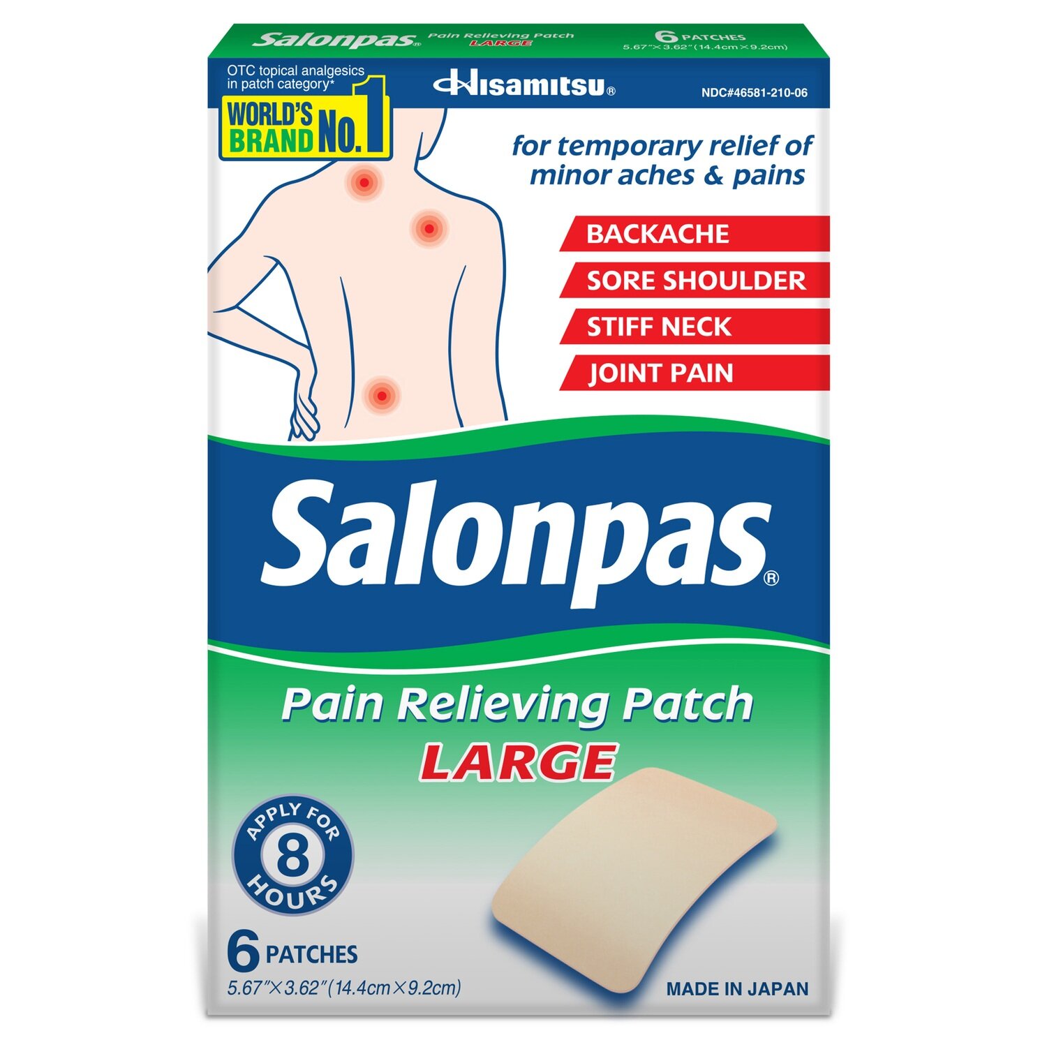 Salonpas Pain Relieving Patch Large 6 pack