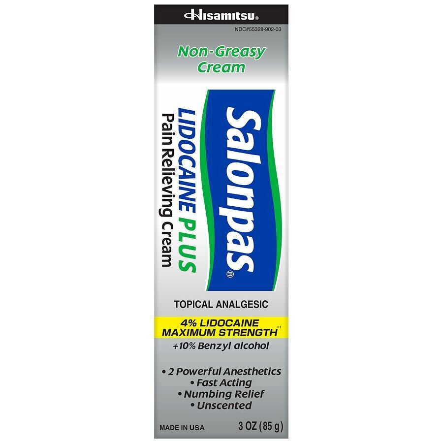 Salonpas Non-Greasy Lidocaine Plus Pain Relieving Cream