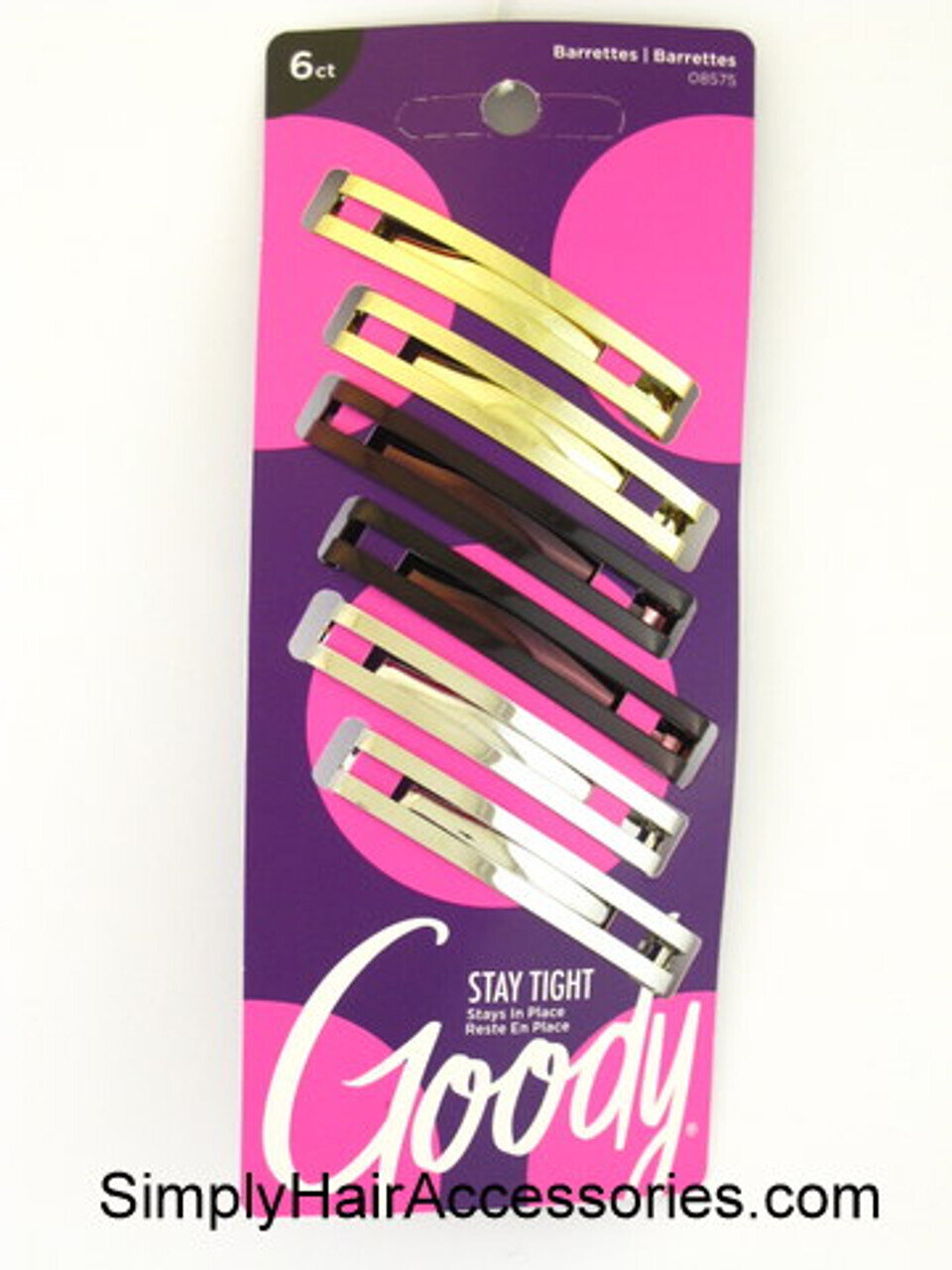 Goody Stay Tight Multicolored Barrettes 6 Pack