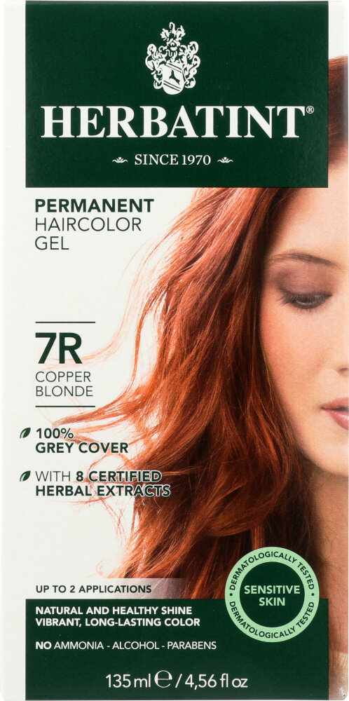 Herbatint Permanent Haircolor Gel 7R Copper Blonde for Sensitive Skin
