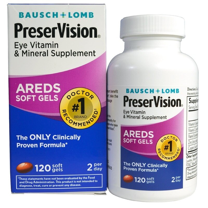 Bausch & Lomb PreserVision AREDS Eye Vitamin And Mineral Supplement Softgels 120ct