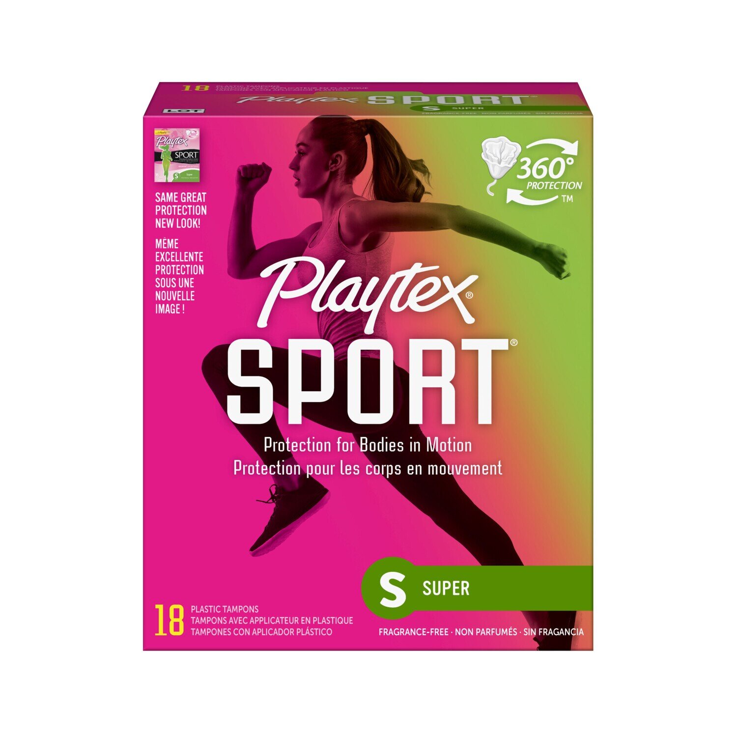 Playtex Sport Super Plastic Applicator Tampons 18 ct