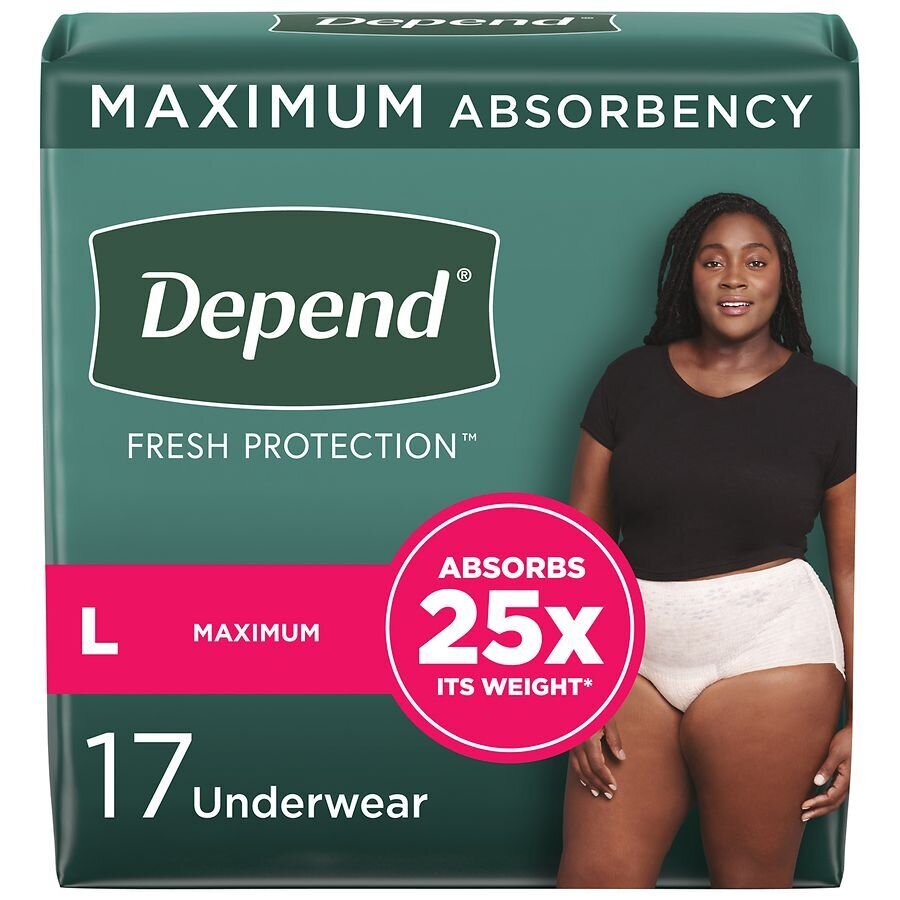 Depend Fresh Protection LG 38-44 in Maximum Underwear 17 ct