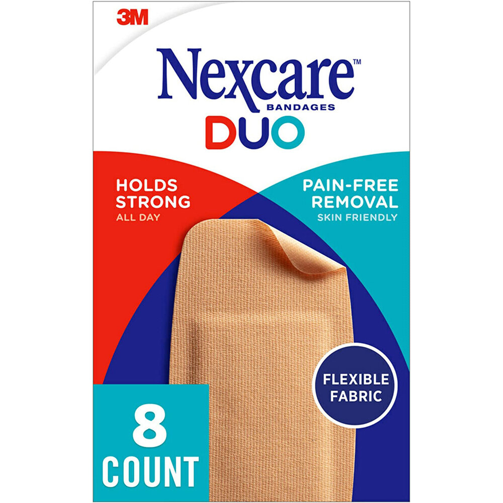 Nexcare Bandages Duo Holds Strong and Pain-Free Removal 2in x 4in 8 ct