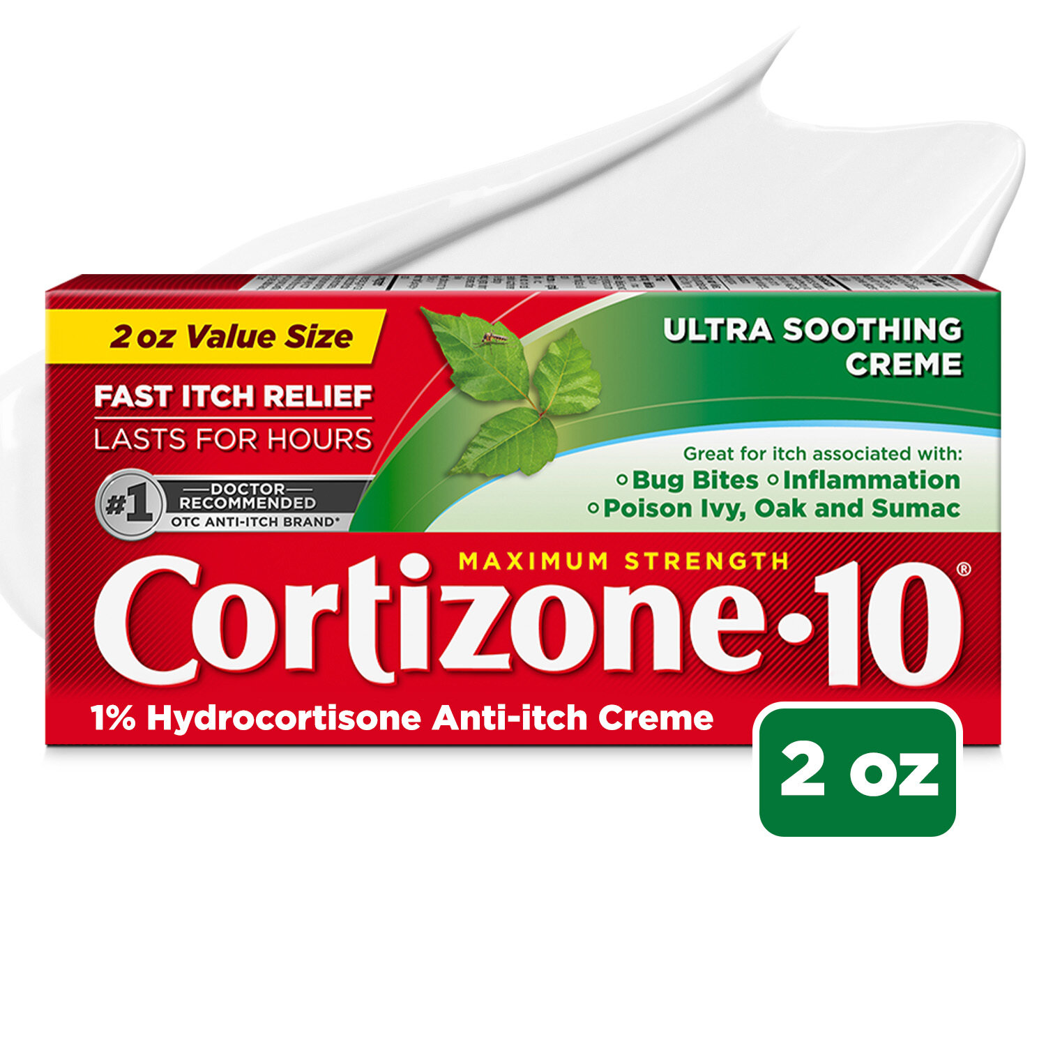 Cortizone 10 Maximum Strength Ultra Soothing Creme 1% Hydrocortisone Anti-Itch Creme 2 oz
