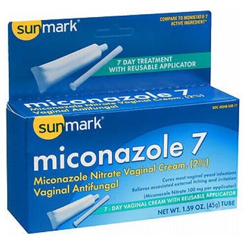 Sunmark Miconazole 7 Miconazole Nitrate Vaginal Cream 2% Vaginal Antifungal 7-Day Treatment Vaginal Cream with Reusable Applicator