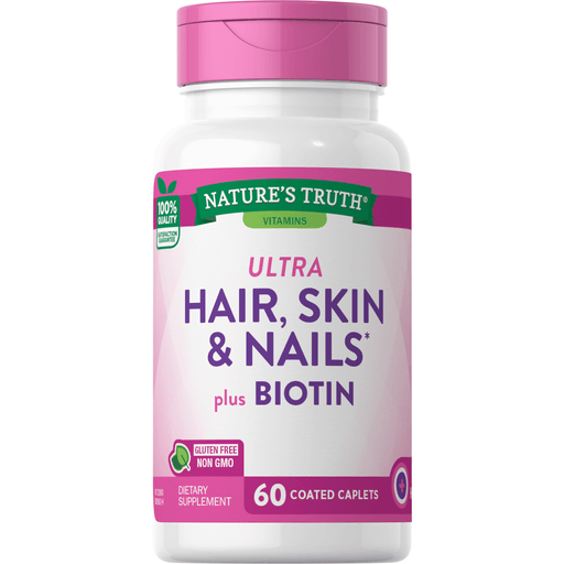 Nature's Truth Ultra Hair, Skin, & Nails Plus Biotin Coated Caplets 60ct