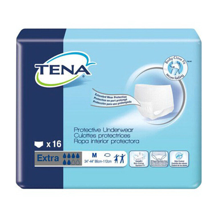 Tena ProSkin Fully Breathable Underwear M 34”-44” Extra 16 ct