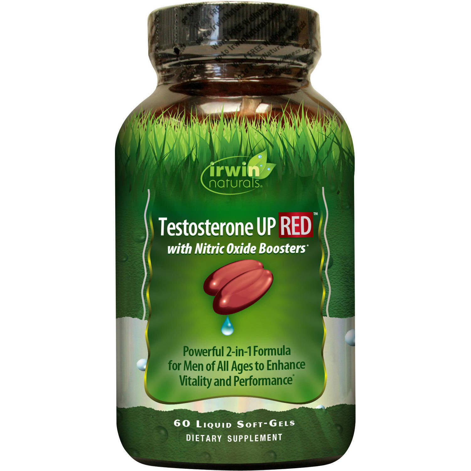 Irwin Naturals Testosterone Up Red With Nitric Oxide Booster Liquid Softgels 60ct