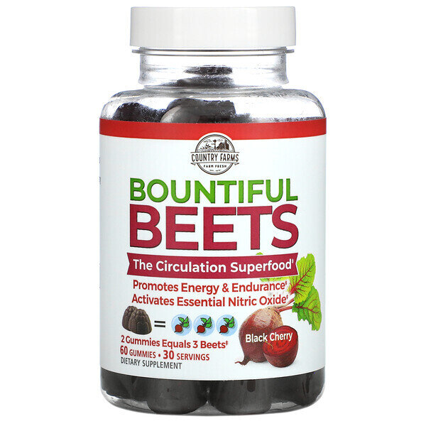 Country Farms Bountiful Beets Dietary Supplement Gummies Black Cherry