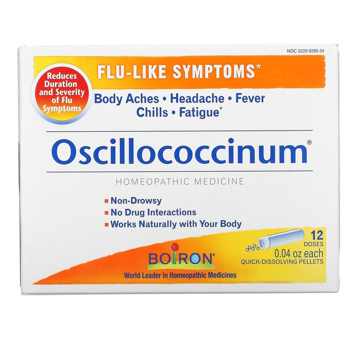 Oscillococcinum Homeopathic Medicine Quick-Dissolving Pellets 12 Doses