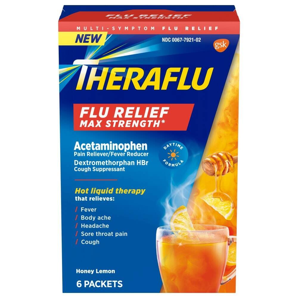 Theraflu Flu Relief Max Strength Honey Lemon Packets 6 ct