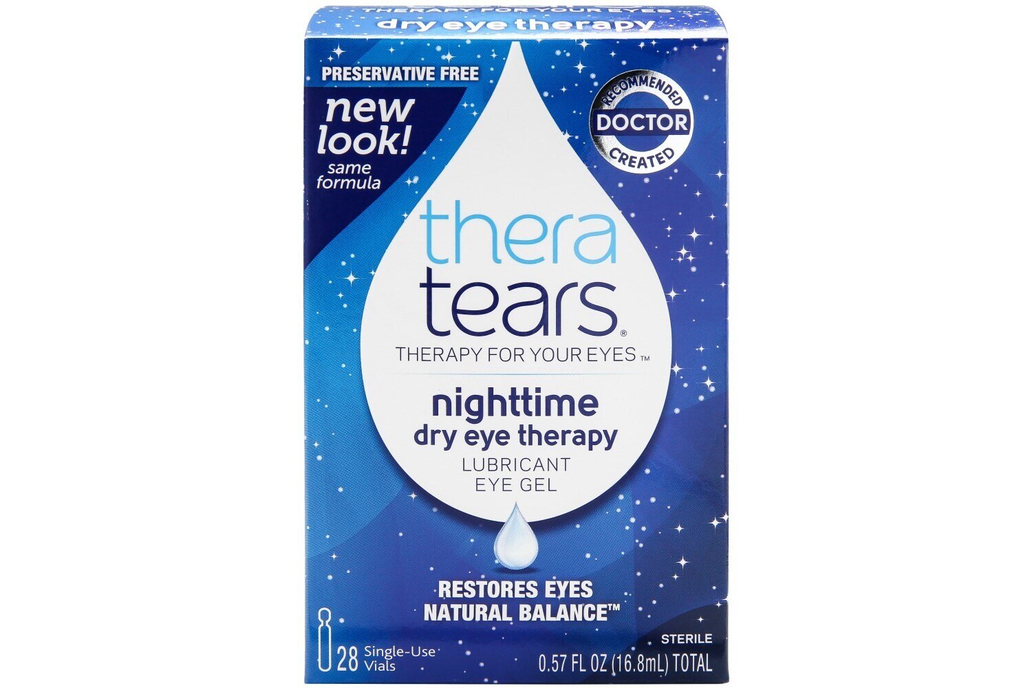 Thera Tears Liquid Gel Preservative-Free Nighttime Dry Eye Therapy Vials