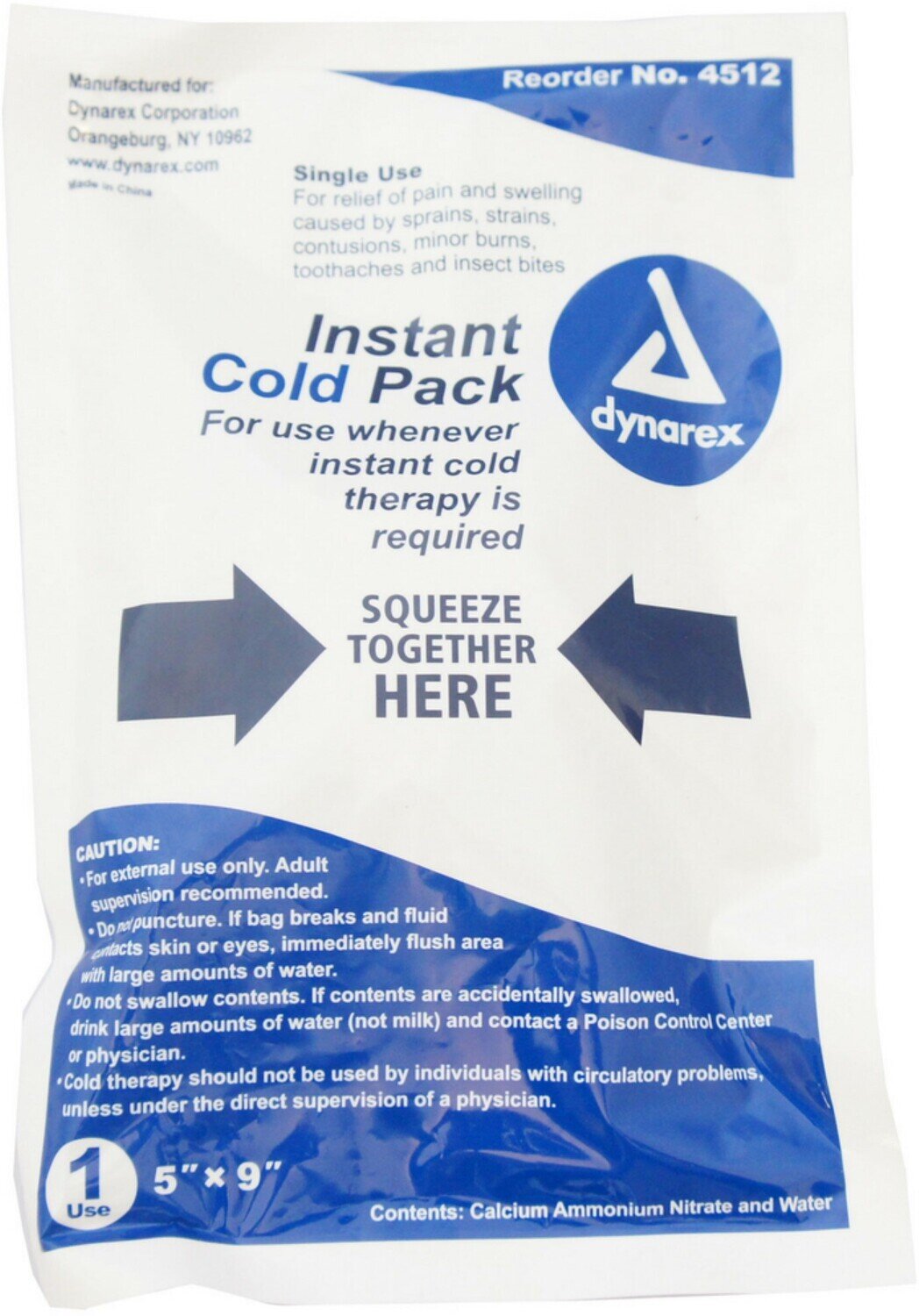 Instant Cold Pack 5” x 9” One Use