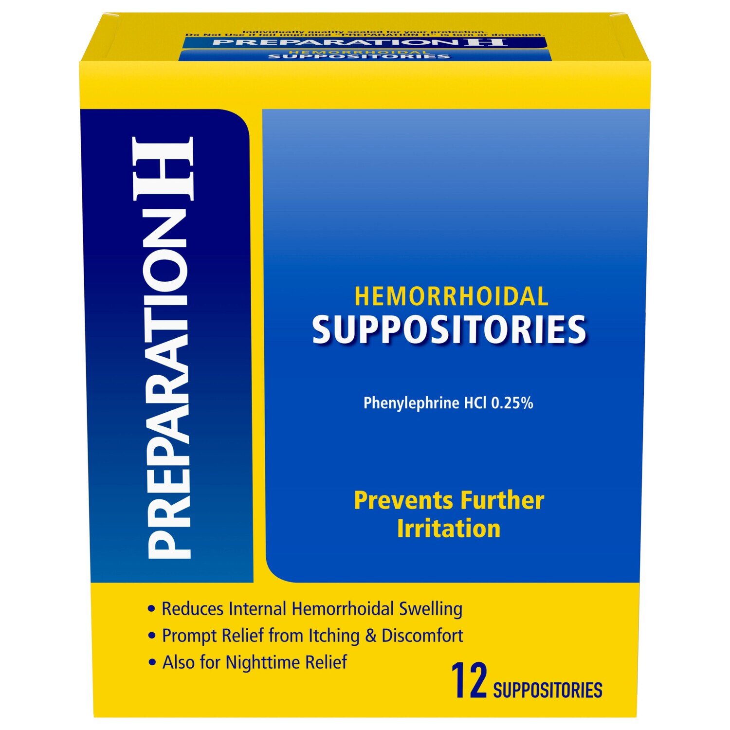 Preparation H Hemorrhoidal Suppositories 12 ct