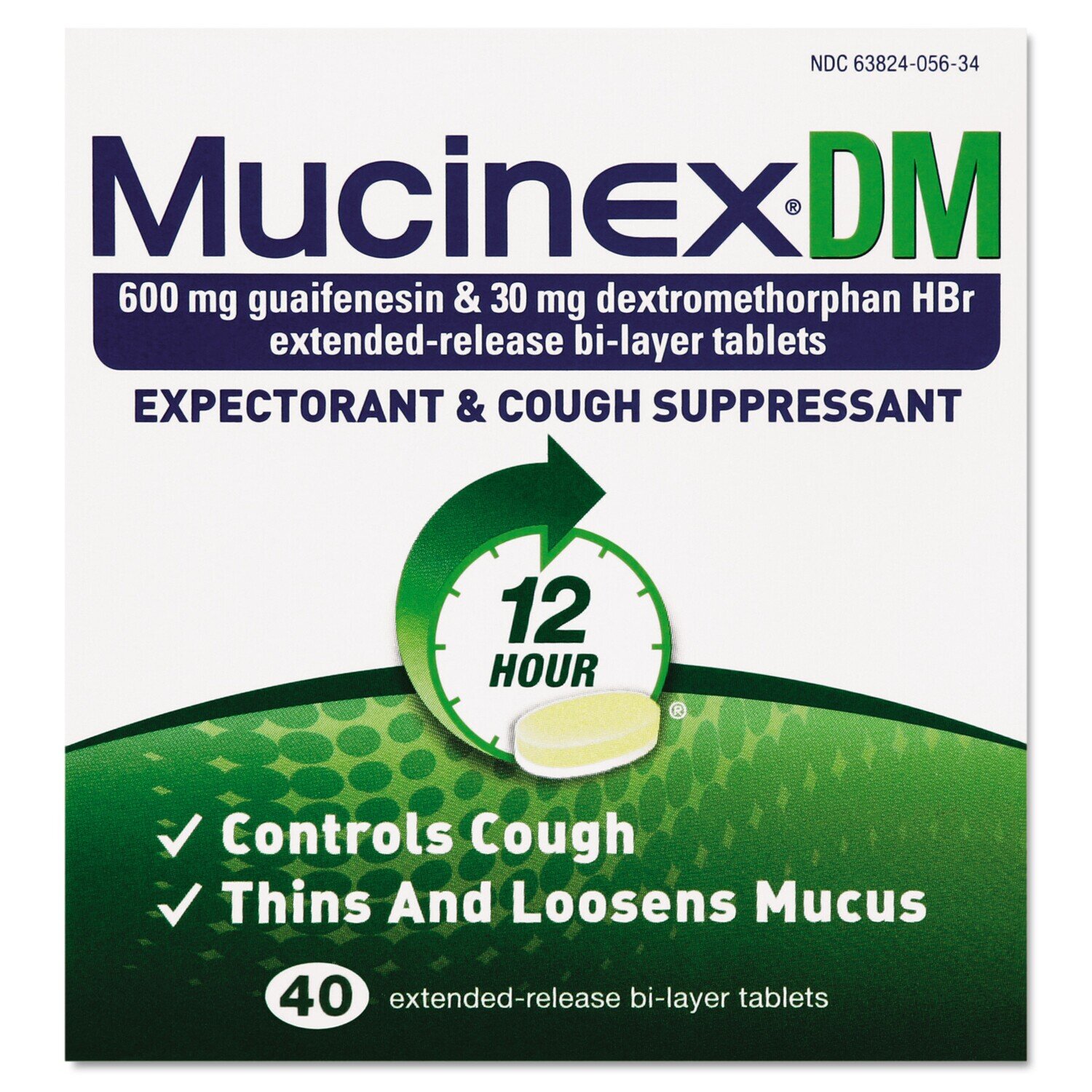 Mucinex DM Expectorant and Cough Suppressant Extended Release Bi-Layer Tablets 40 ct