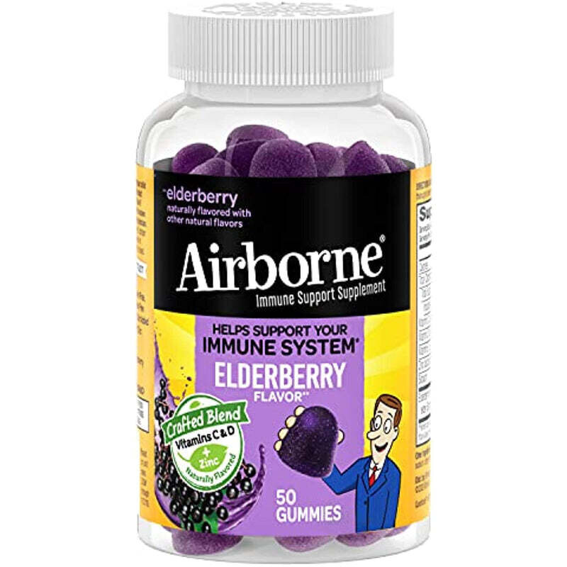Airborne Immune Support Supplement Elderberry Flavored Gummies 50 ct