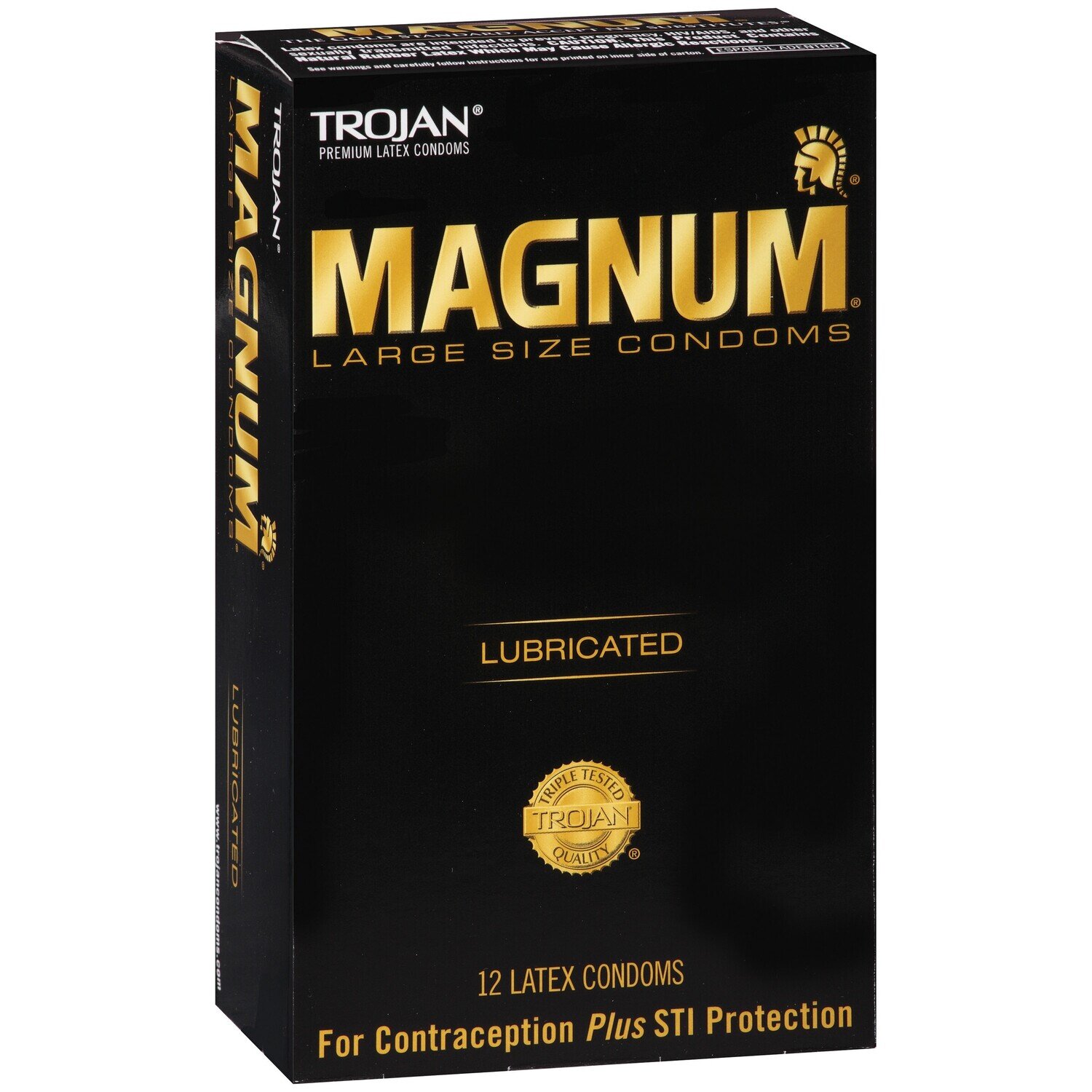 Trojan Magnum Large Size Condoms Lubricated Latex Condoms 12 ct