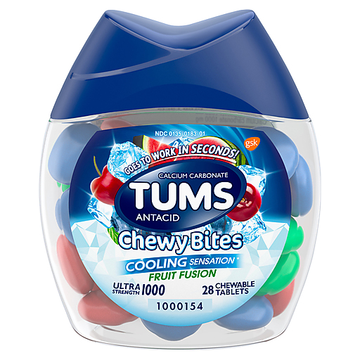 Tums Antacid Chewy Bites Ultra Strength Chewable Tablets - Fruit Fusion 28ct
