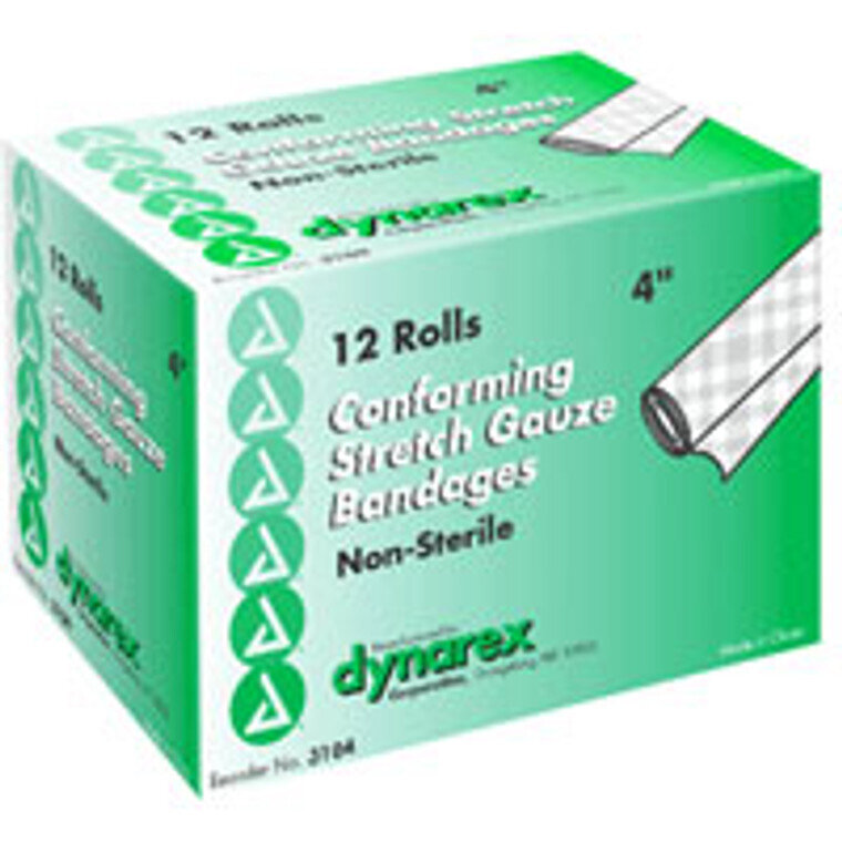 Conforming Stretch Gauze Bandages 4” x 4.1 yd 12 Rolls