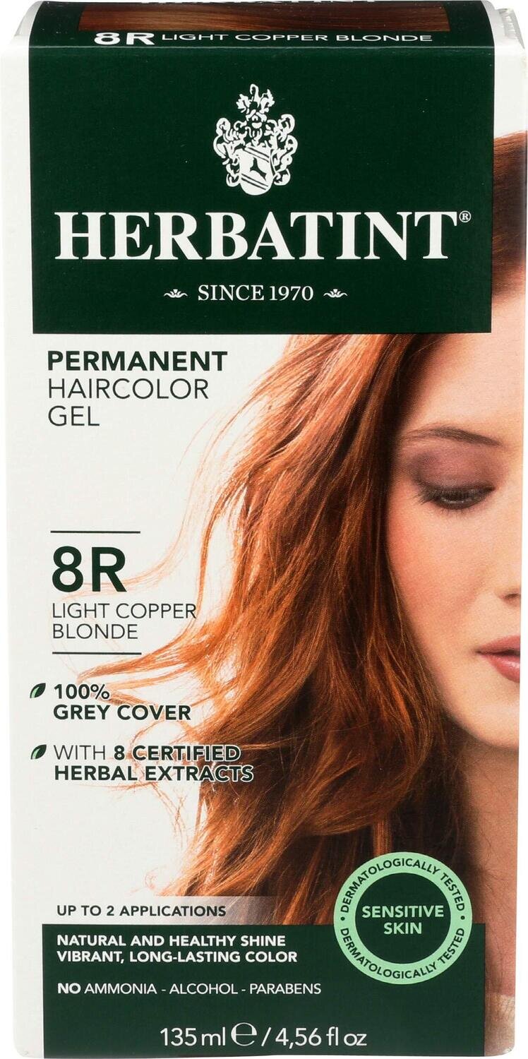 Herbatint Permanent Haircolor Gel 8R Light Copper Blonde for Sensitive Skin