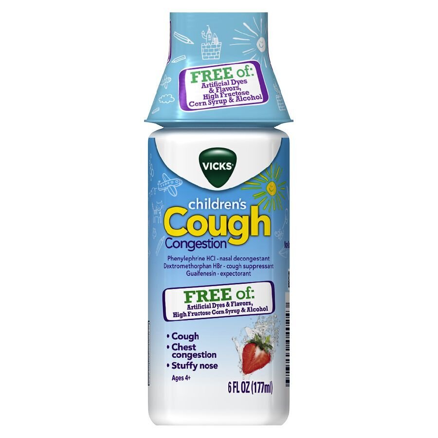 Vicks Children’s Cough Congestion Strawberry Flavor 6 fl oz