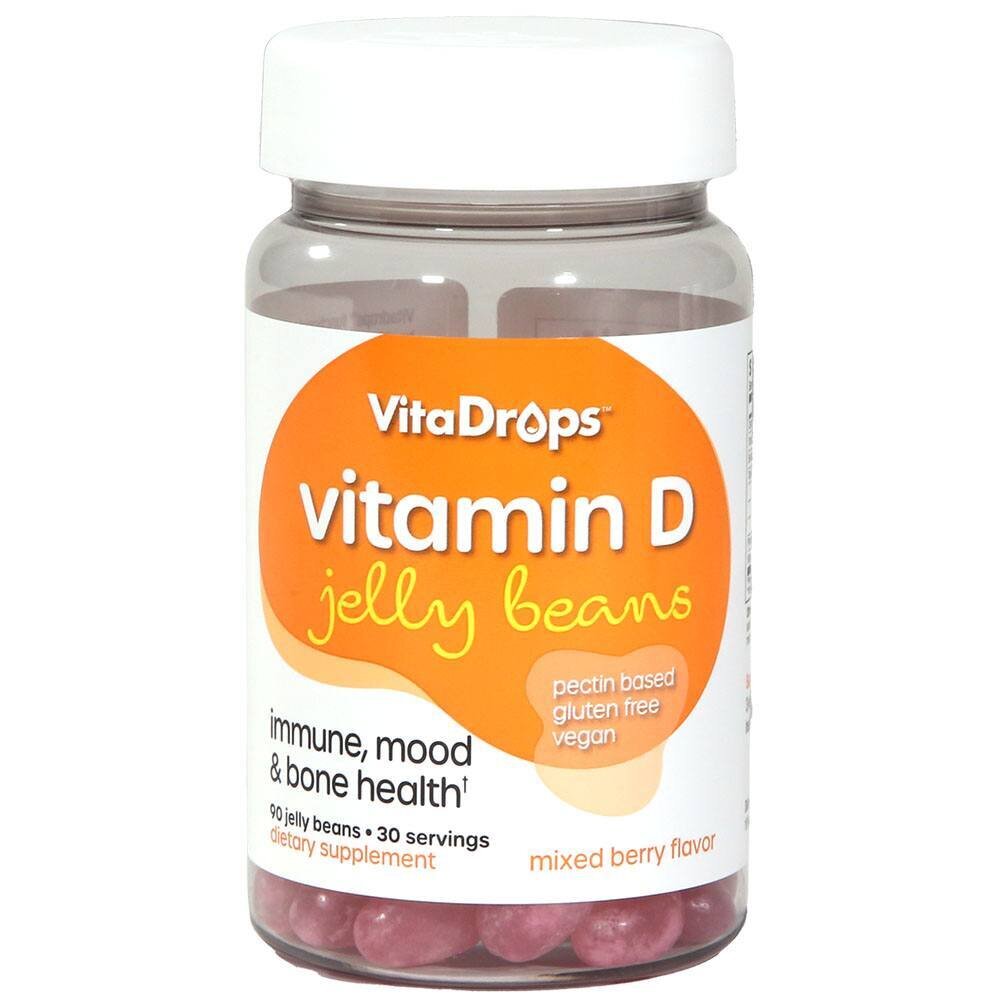 VitaDrops Vitamin D Jelly Beans - Mixed Berry Flavor 90ct