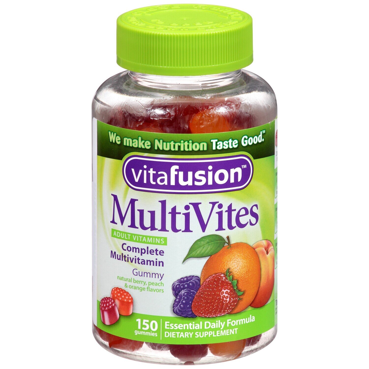 Vitafusion Adult Multivites Gummy Vitamins - Natural Berry, Peach, And Orange Flavor 150ct