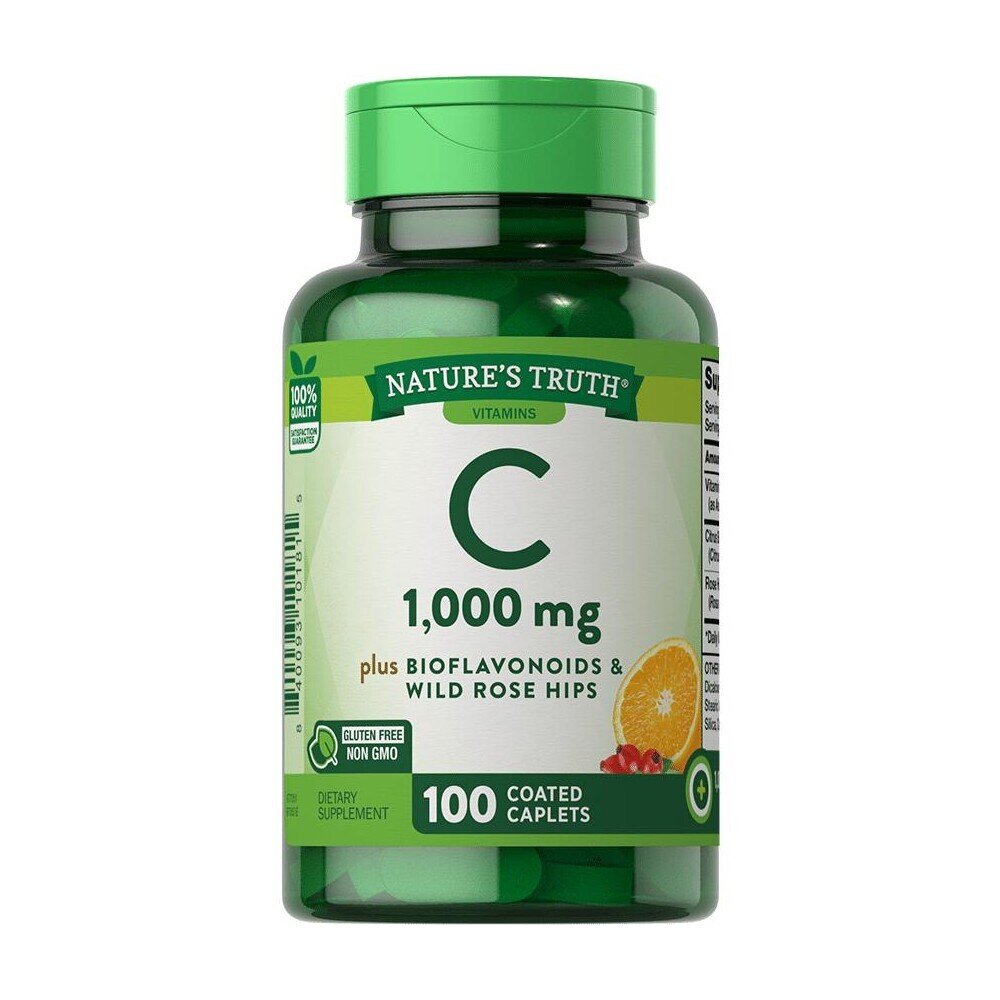 Nature's Truth Vitamin C 1,000mg Plus Bioflavonoids & Wild Rose Hips Coated Caplets