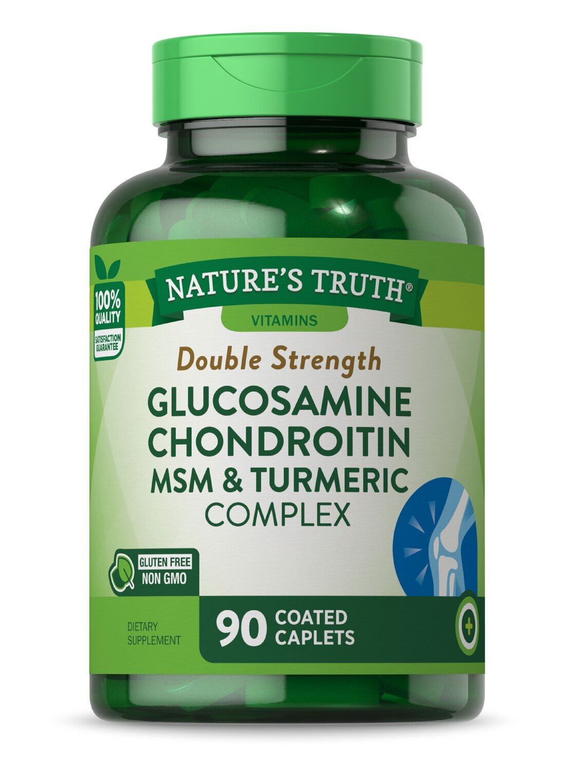 Glucosamine Chondroitin MSM & Turmeric Complex Double Strength Coated Caplets 90ct